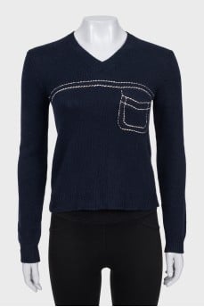 Blue cashmere pullover