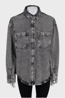 Oversized denim shirt