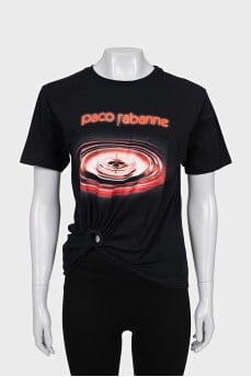 Fitted T-shirt with signature print