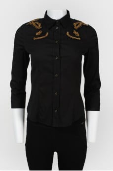 Vintage fitted shirt with sequins