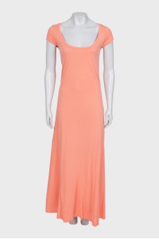 Orange short sleeve maxi dress