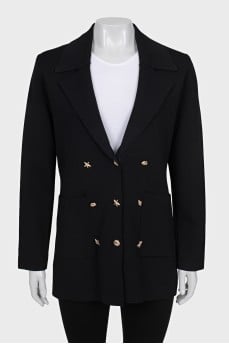 Black jacket with shaped buttons