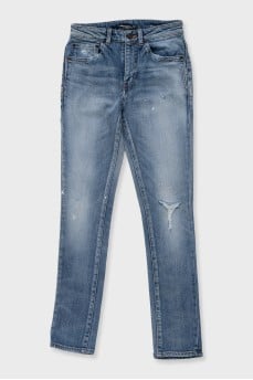Блакитні рвані джинси skinny fit