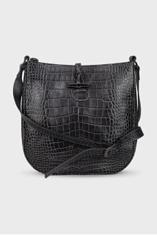 Crossbody with embossed leather