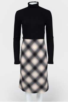 Combined wool dress