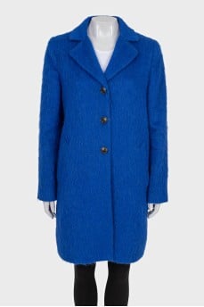 Blue single-breasted coat