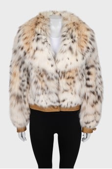 Short lynx fur coat