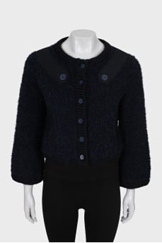 Blue cropped cardigan