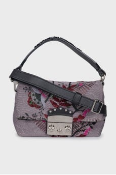 Textile mini bag with embroidery