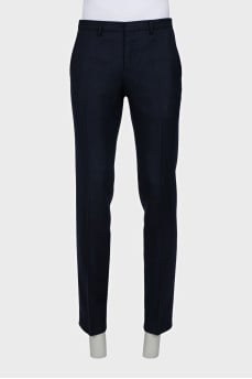 Men's wool, cashmere and silk trousers with creases