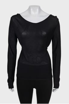 Black blouse with a belt