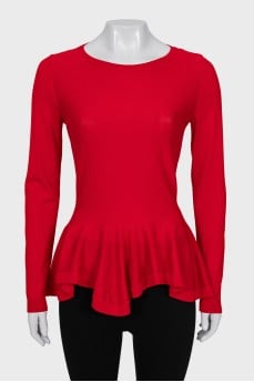 Red jumper with flared hem