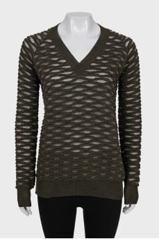 Pullover with shiny thread