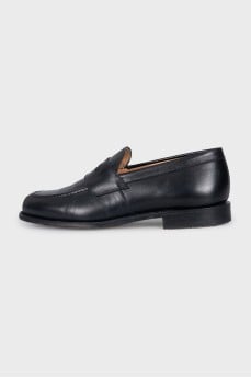 Men's black leather loafers