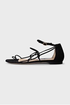 Black suede strappy sandals