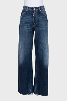 Wide-leg jeans with a print