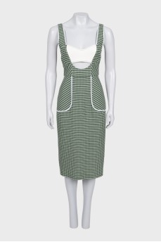 Green checkered dress