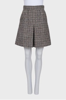 A-line plaid skirt