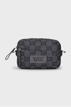 Men's textile bag with a signature print