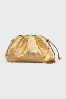 Золотистый кожаный клатч Pouch
