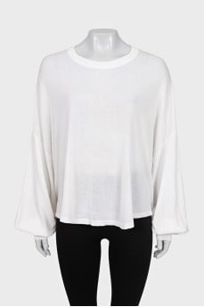 White loose-fitting jumper