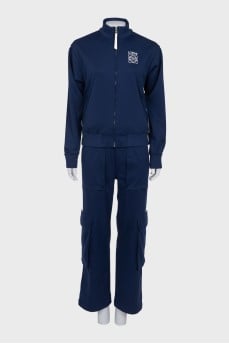 Blue tracksuit with straight trousers