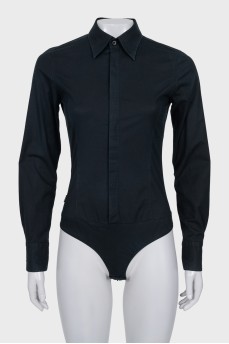 Black bodysuit with a skull on the back