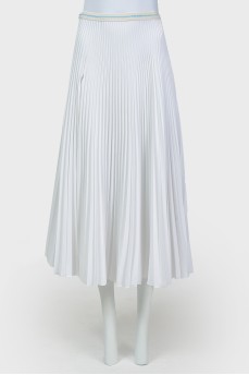 Pleated slit skirt