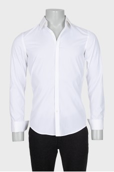 Мужская белая рубашка slim fit