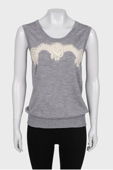 Cashmere and silk lace top