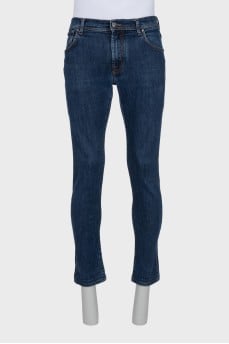 Чоловічі темно-сині slim fit джинси