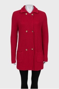 Double-breasted cashmere cardigan