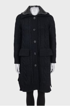 Long wool cardigan