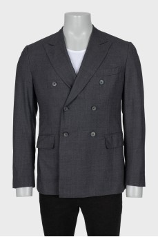 Men's double-breasted wool jacket