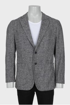 Men's single-breasted jacket with a small print