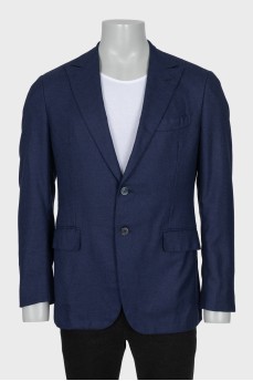 Men's blue silk and cashmere jacket