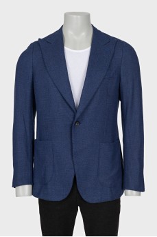 Men's blue button-down jacket