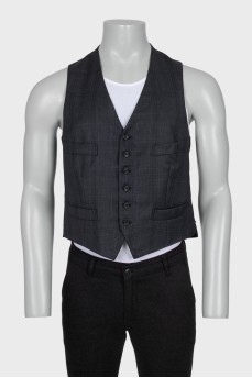 Men's wool plaid vest