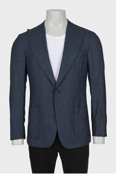 Men's wool jacket with a small check pattern