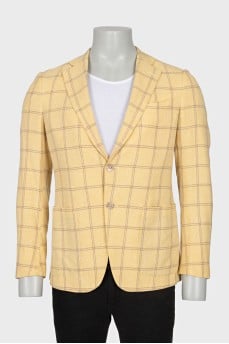 Men's yellow checkered jacket