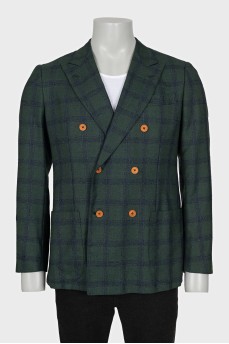 Men's green checkered jacket