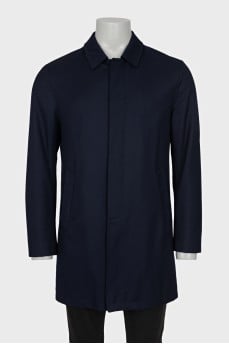 Men's blue wool coat