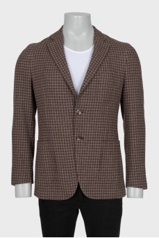 Men's brown wool and cashmere jacket