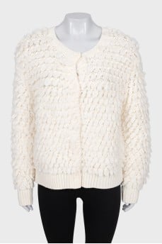 Voluminous wool cardigan