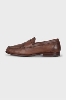 Men's brown leather loafers