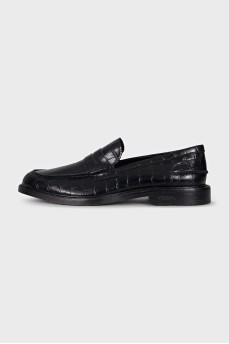 Men's black embossed loafers