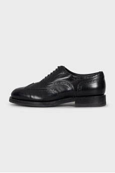Men's black leather derby shoes