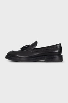 Men's black tassel loafers