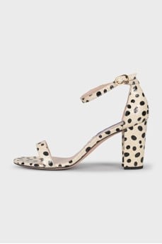 Leather sandals with print