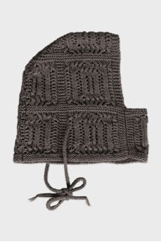 Knitted balaclava with ties